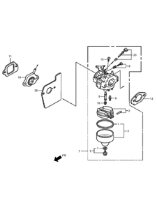 Carburetor Assembly Diagram and Parts List for 2611 314000001 - 314000200 Toro Lawn Tractor Accessories
