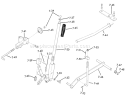 Lift Linkage Diagram and Parts List for 61-12KS03 1976 Toro Lawn Tractor