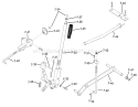 Lift Linkage Diagram and Parts List for 61-12KS02 1976 Toro Lawn Tractor
