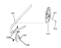 Drive Belts and Pulleys Diagram and Parts List for 61-12KS02 1976 Toro Lawn Tractor