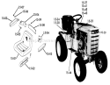 Seats, Decals, Misc. Trim Diagram and Parts List for 61-12KS02 1976 Toro Lawn Tractor