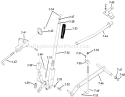 Lift Linkage Diagram and Parts List for 61-12K803 1976 Toro Lawn Tractor