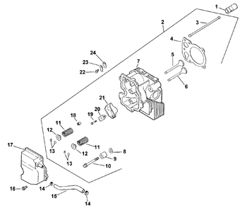 Cylinder Head, Valves And Breather Diagram and Parts List for 30159 991180 - 999999 Toro Lawn Tractor Accessories