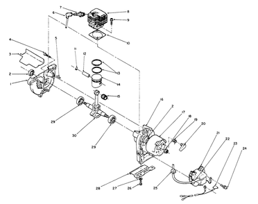 Engine Assembly (Continued) Diagram and Parts List for 51665 1000001 - 1999999 Toro Trimmer