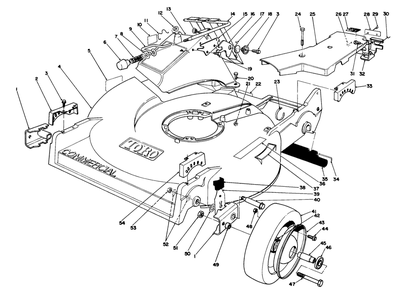 Housing Assembly Diagram and Parts List for 22035C 8000001 - 8999999 Toro Lawn Mower