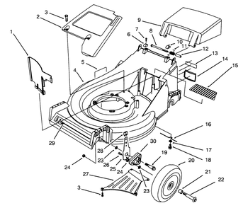 Housing Assembly Diagram and Parts List for 26635BC 4900001 - 4999999 Toro Lawn Mower