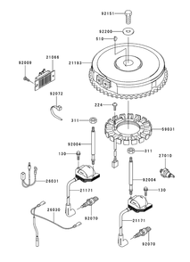 Electric Equipment Assembly Diagram and Parts List for 74411TE (250000001-250999999)(2005) Toro Lawn Mower