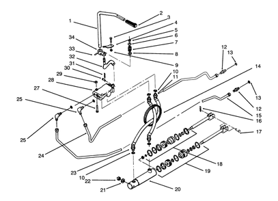 Hydraulic System Diagram and Parts List for 73520 39000001 - 39999999 Toro Lawn Tractor
