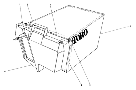 Grass Bag Assembly No. 11-0159 Diagram and Parts List for 20526 7000001 - 7999999 Toro Lawn Mower