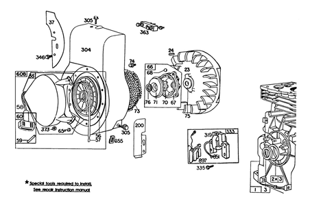 Engine Briggs & Stratton Model 130292-1671-02 (Continued) Diagram and Parts List for 58150 3000001 - 3999999 Toro Tiller