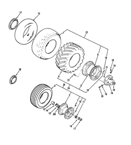 Wheels And Tires Diagram and Parts List for R1-16O804 2000001 - 2999999 Toro Lawn Tractor