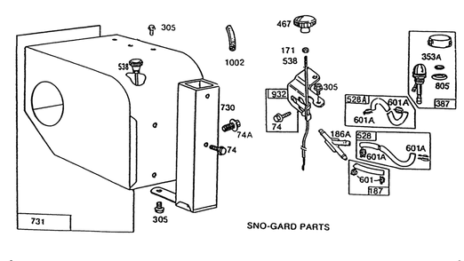 Engine Briggs & Stratton Model 190406 Type 3104-01 (Continued) Diagram and Parts List for 38570 1000001 - 1999999 Toro Snow Blower