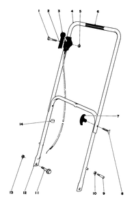 Handle Assembly Model 16360 And 16370 Diagram and Parts List for 16360 9000001 - 9999999 Toro Lawn Mower