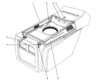 Hood Duct Assembly Diagram and Parts List for 57365 7000001 - 7999999 Toro Lawn Tractor