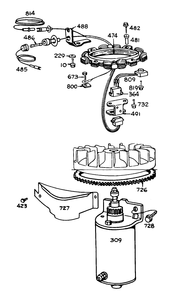 Alternator And Starter Assembly Diagram and Parts List for 55256 1000001 - 1999999 Toro Lawn Tractor