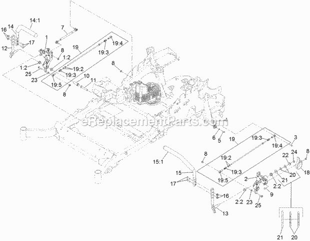 Motion Control Assembly Diagram and Parts List for 74956 313000001-313999999 Toro Lawn Mower