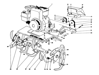 Tine And Engine Assembly Diagram and Parts List for 58226 8000001 - 8999999 Toro Tiller