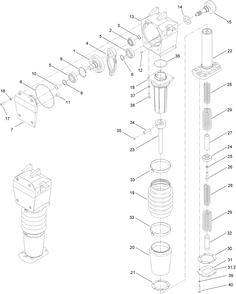 Rammer Assembly Diagram and Parts List for 68035 400000000 - 401999999 Toro Lawn Tractor