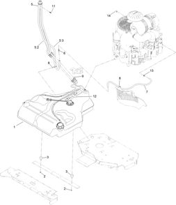 Fuel System Assembly Diagram and Parts List for 72949 414086324 - 999999999 Toro Lawn Tractor