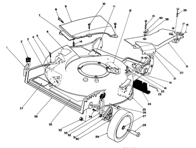 Housing Assembly Diagram and Parts List for 20322 2000001 - 2999999 Toro Lawn Mower