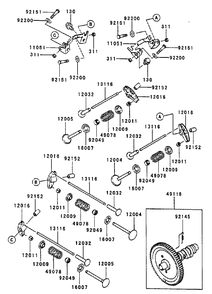 Valve/Camshaft Assembly Diagram and Parts List for 74214 (230000001-230006000)(2003) Toro Lawn Mower
