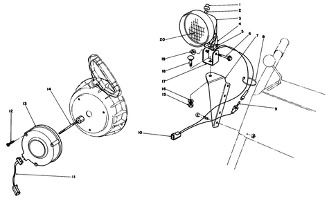 Light Kit No. 54-9821 (Optional) Diagram and Parts List for 38056 8000001 - 8999999 Toro Snow Blower