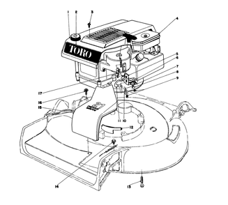 Engine Assembly Model 16320 Diagram and Parts List for 16300 9000001 - 9999999 Toro Lawn Mower