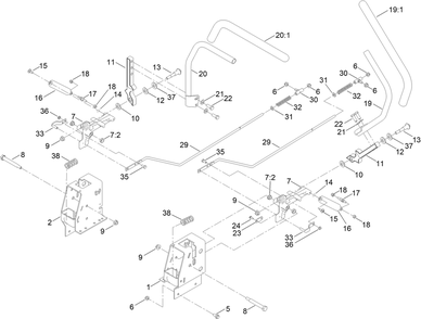 Motion Control Assembly Diagram and Parts List for 75315 411600000 - 411643471 Toro Lawn Tractor