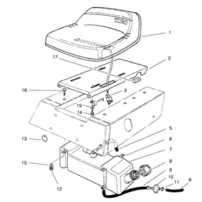 Seat & Gas Tank Assembly Diagram and Parts List for 70060 89000001 - 89999999 Toro Lawn Tractor