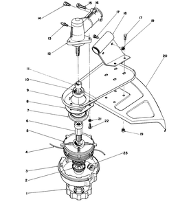Cutter Head & Gear Box Assembly Diagram and Parts List for 51665 1000001 - 1999999 Toro Trimmer