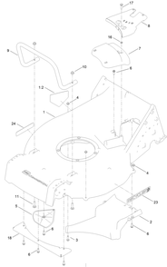 Housing Assembly Diagram and Parts List for 22275T 411500000 - 412510824 Toro Lawn Mower
