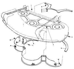 Mulcher-44" Cutting Deck (Optional)(Model No. 30752) Diagram and Parts List for 30718 2000001 - 2999999 Toro Lawn Tractor