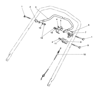 Traction Control Assembly Diagram and Parts List for 26680WG 0000001 - 0999999 Toro Lawn Mower