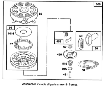 Engine Briggs & Stratton Model 127802-0513-21 Diagram and Parts List for 20801B 4900001 - 4999999 Toro Lawn Mower
