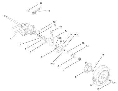Gear Case & Rear Wheel Assembly Diagram and Parts List for 22157 8900001 - 8999999 Toro Lawn Mower