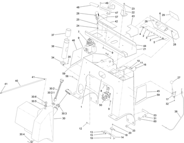 Tower And Fuel Tank Assembly Diagram and Parts List for 23214 400000000 - 401999999 Toro Stump Grinder