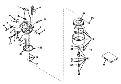 5 H.P. Snowthrower Model No. 31624 Diagram and Parts List for 31624 4000001 - 4999999 Toro Snow Blower