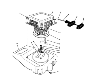 Recoil Assembly (Model No. Vmh7) Diagram and Parts List for 20526 8000001 - 8999999 Toro Lawn Mower