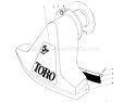 Snout Assembly Diagram and Parts List for 62912 1000001-1999999 - 1981 Toro Leaf Blower / Vacuum