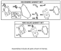 Gasket Assembly Diagram and Parts List for 62925 210000001-210999999 - 2001 Toro Leaf Blower / Vacuum