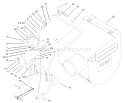 Handle and Vacuum Bag Assembly Diagram and Parts List for 62925 220000001-220999999 - 2002 Toro Leaf Blower / Vacuum