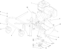 Engine and Front Wheel Assembly Diagram and Parts List for 62925 240000001-240999999 - 2004 Toro Leaf Blower / Vacuum