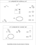 Carburetor Overhaul Kit Diagram and Parts List for 62925 270000001-270999999 - 2007 Toro Leaf Blower / Vacuum