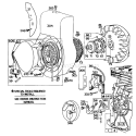 Rewind Starter Diagram and Parts List for 62933 0000001-0999999 - 1980 Toro Leaf Blower / Vacuum