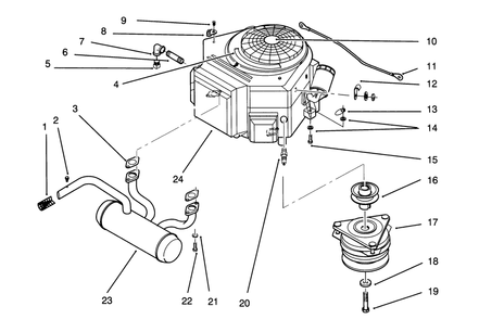 Engine And Clutch Diagram and Parts List for 72081 3900001 - 3999999 Toro Lawn Tractor
