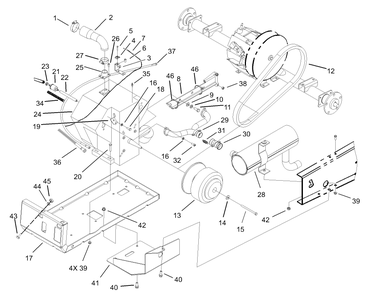 Engine And Clutch Assembly Diagram and Parts List for 12004 230000001 - 230999999 Toro Lawn Tractor