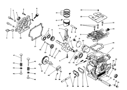 Crankcase Assembly Diagram and Parts List for 38545 8000001 - 8999999 Toro Snow Blower