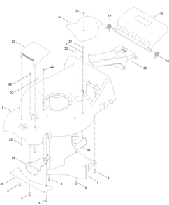 Deck Assembly Diagram and Parts List for 21693 413000000 - 414499999 Toro Lawn Mower