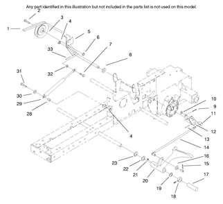 Clutch System Diagram and Parts List for 73428 8900001 - 8900499 Toro Lawn Tractor