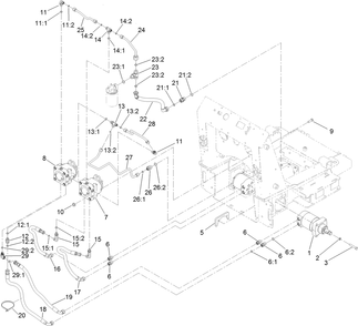 Traction Hydraulic Assembly Diagram and Parts List for 22323G 405700000 - 410299999 Toro Lawn Tractor Accessories